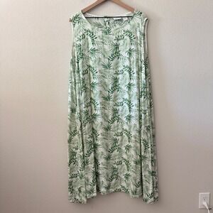 THE VERMONT COUNTRY STORE Womens Dress Tropical Palm Leaf Boho Summer 2X